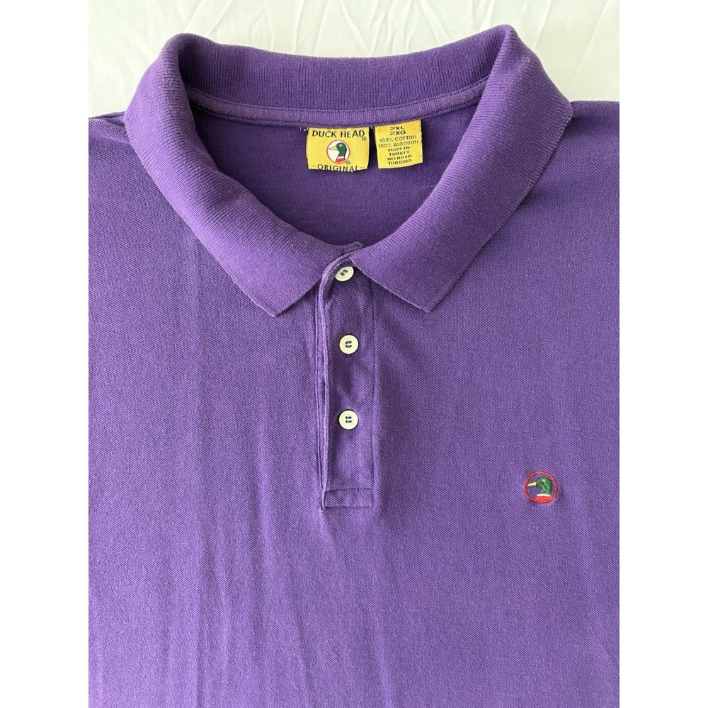 Vintage Duck Head Men's Purple Polo Shirt, Size 2XL